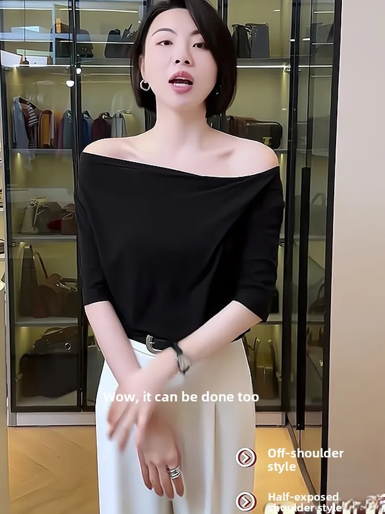 Casual Reine Farbe Plissee Bot irt ort Sve Sommer T-shirt Koreanische Sle Gerade Cut Seide frauen Premium Basis irt