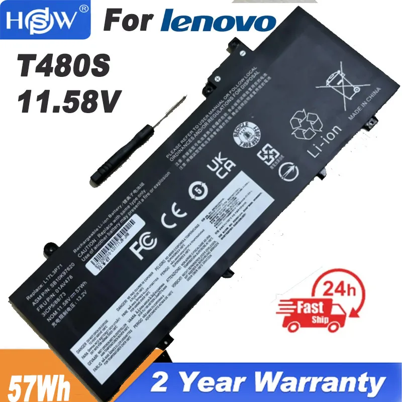 

Аккумулятор для ноутбука Lenovo ThinkPad Series T480S, батарея 01AV478, 01AV479 01AV480 L17M3P71 L17S3P71