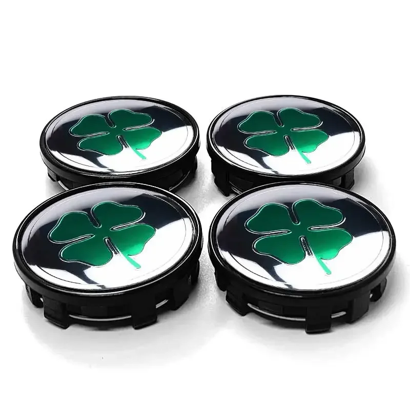 4Pcs Car four-leaf clover logo Hub Center Cover Wheel Sticker for Ford Mercedes Benz Volkswagen golf BMW audi Tesla FIAT KIA