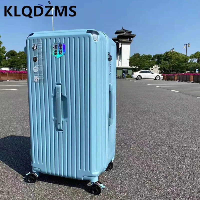 KLQDZMS 대용량 두꺼운 ABS + PC 트롤리 케이스, 가족 여행 필수품, 범용 휠 롤링 슈트케이스, 신제품