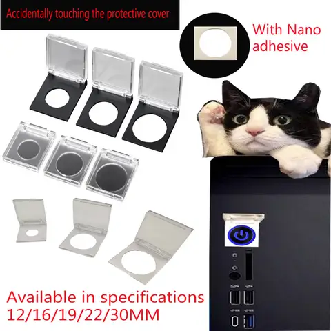 1/3pcs button switch protection covers dust semi transparent 12/16/19/22/25MM anti accidental touch and splash prevent cover cap