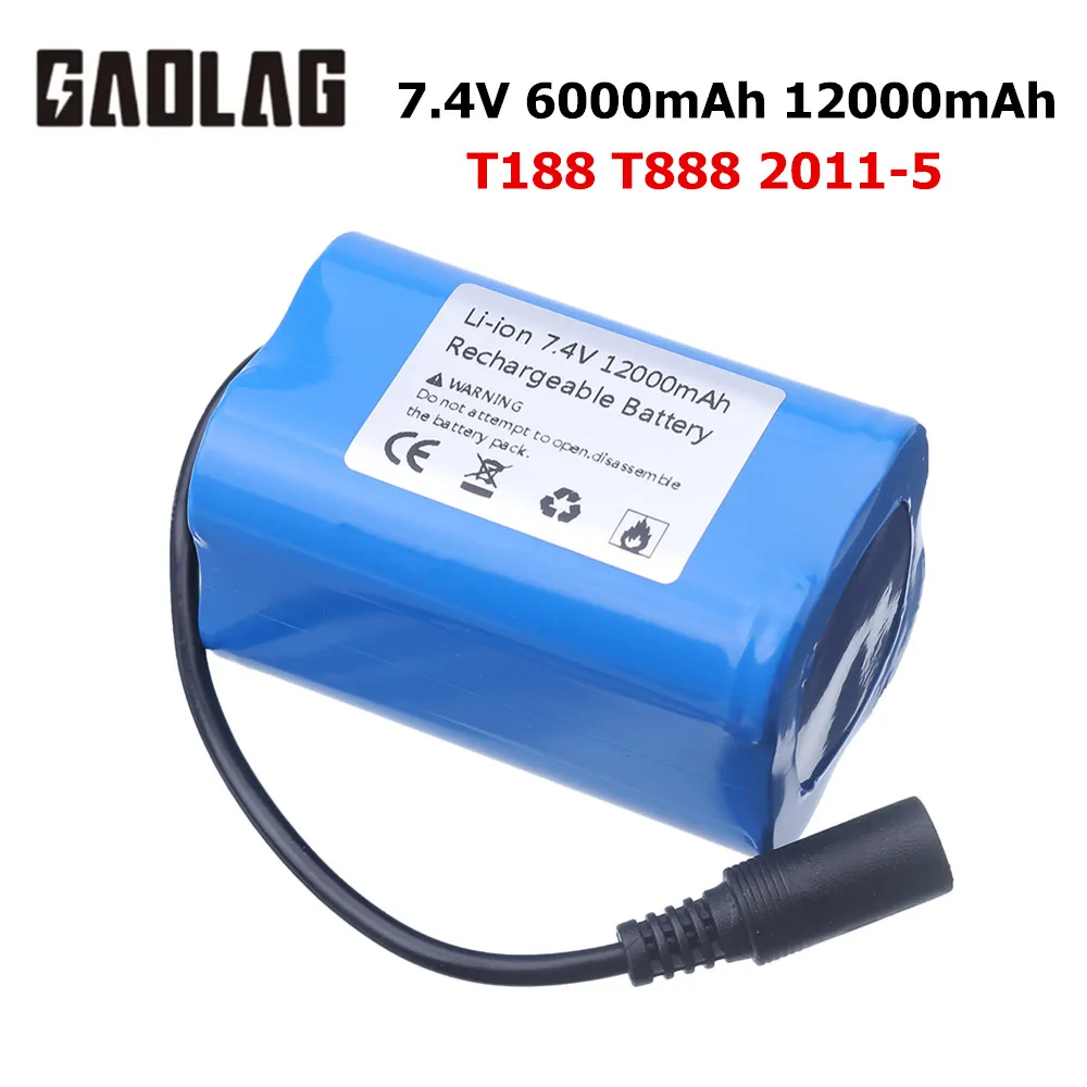 7.4V 6000mAh 12000mAh Battery For T188 T888 2011-5 V007 C18 H18 RC Fishing Bait Boat accessories 7.4v аккумулятор для кораблика