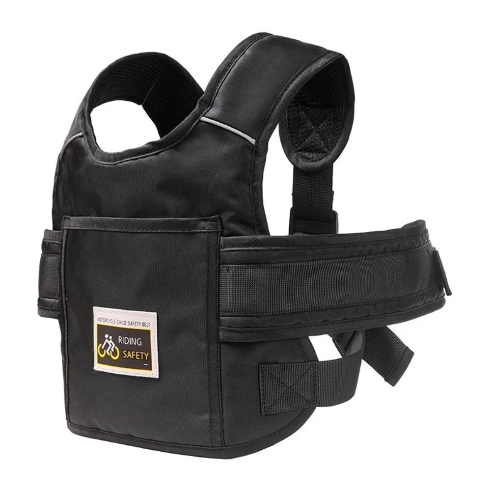 

Black Safety Riding Harness Adjustable Breathable Motorcycle Child Safety Belt Durable Reflective Safety Belt