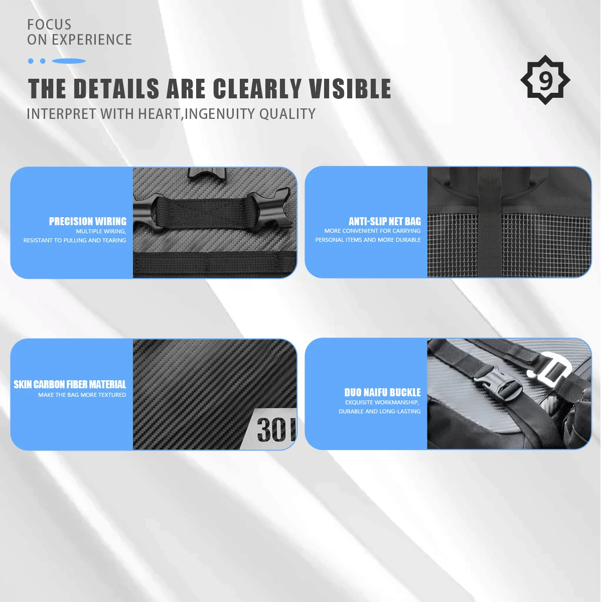 Waterproof Motorcycle Bumpers Bag 10L 20L 30L Luggage Pack Multi-Function Motorbike Saddle Rack Trunk Luggage Bags