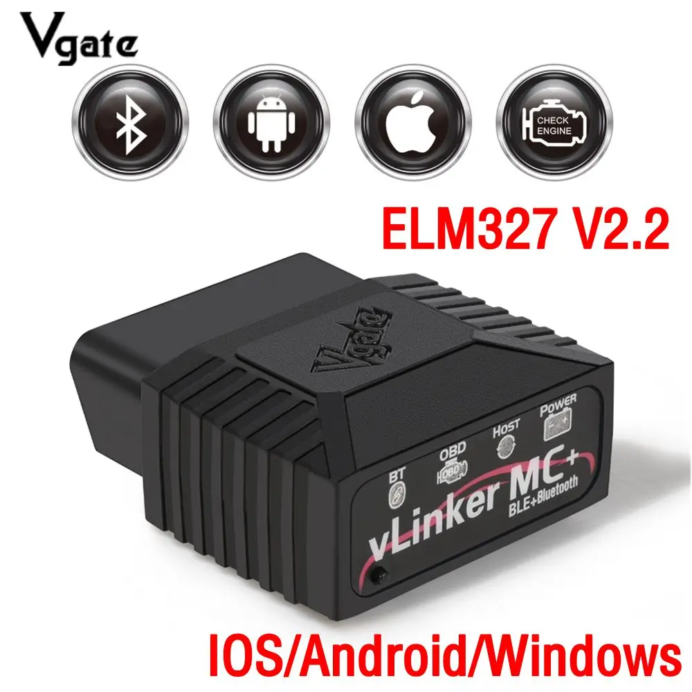

Vgate VLinker MC + BT 3,0 4,0 Wi-Fi ELM329 OBD OBD2 Автомобильный инструмент для диагностики неисправностей Автомобильный диагностический инструмент