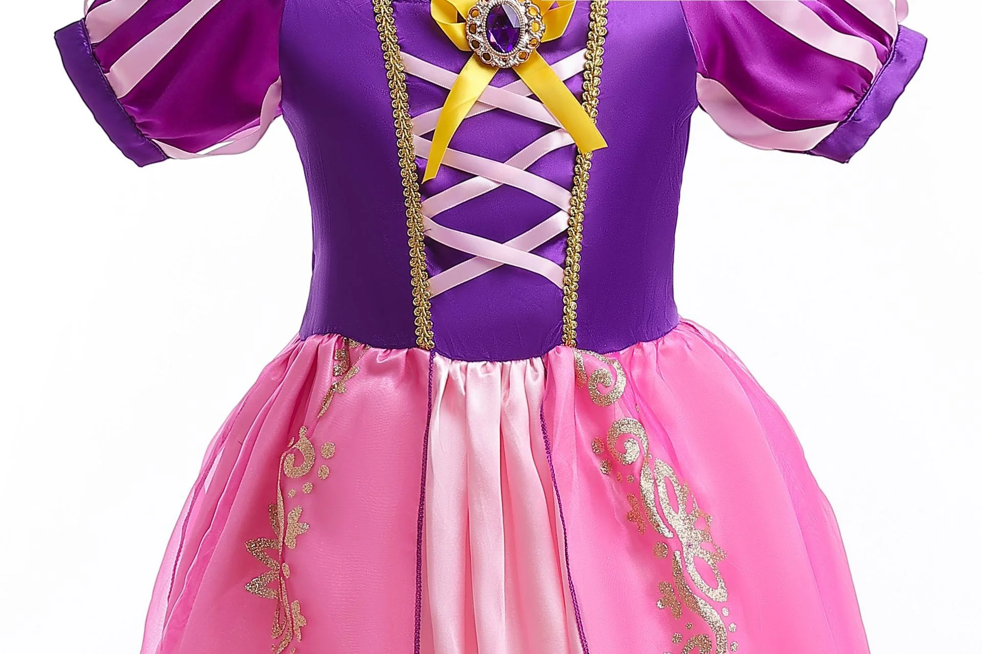 Rapunzel Princess Dress Costume For Kids Girls Halloween Cosplay Puff Sleeve Birthday Party Dresses Gowns Children 1-10Y Clothes image 5