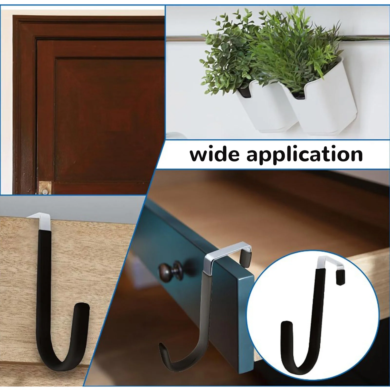 Multi-Purpose Hooks Kitchen Cabinet Door Back Hook Hanging Rack Clothes Coat Hat Towel Hanger Storage Hook Bathroom Accessories