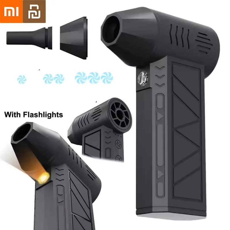 Xiaomi Air Blower Mini Compressed Air Duster 130000RPM Turbo Fan 3 Gear Adjustable Electric Air Duster Power Display With Light