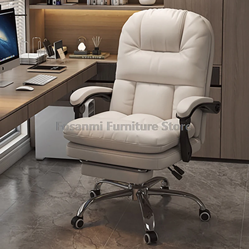 Silla de oficina reclinable con respaldo alto, respaldo de doble capa, ergonómica, cómoda, para ordenador, silla giratoria ajustable suave