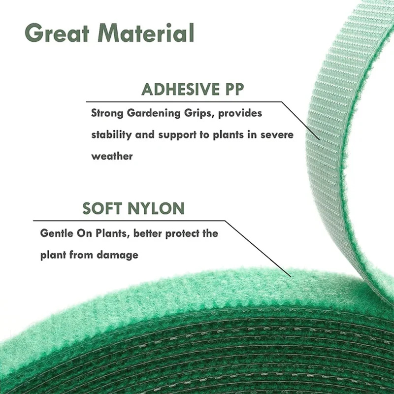 Long 5M Nylon Plant Ties Plant Bandage Hook Tie Adjustable Plant Support Reusable Fastener Tape Home Garden Accessories Reusable