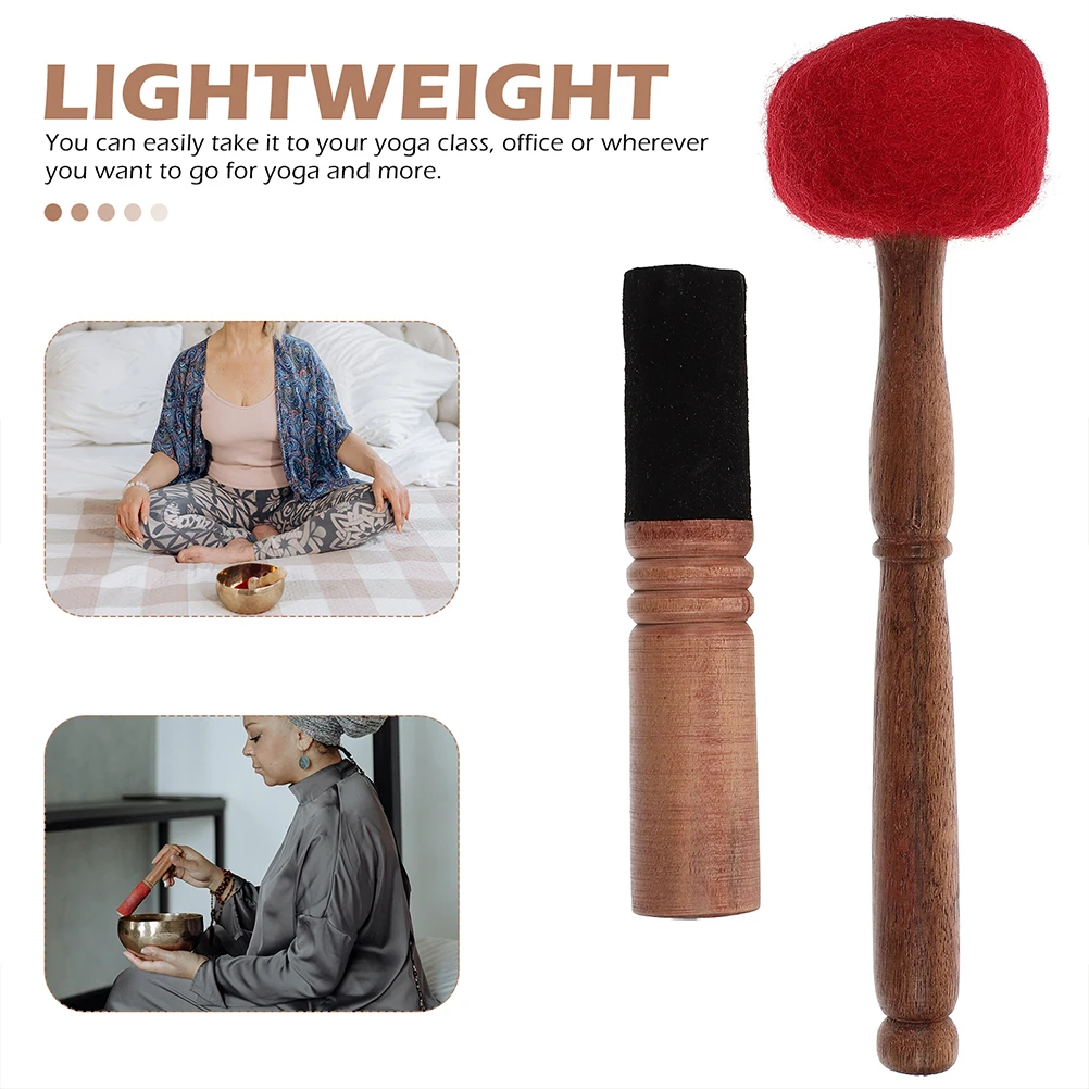 

2 Pcs Buddha Music Bowl Accessories Portable Sound Mallet Singing Drumstick Tibetan Song Wooden