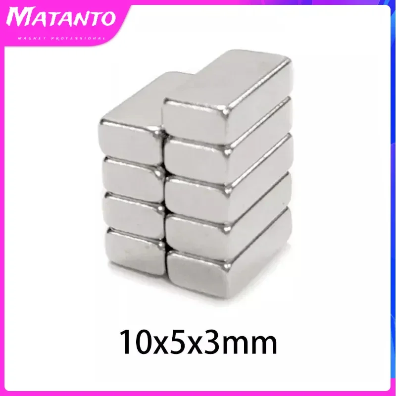 20/50/100Pcs 10x5x3mm Block N35 Cuboid Powerful Neodymium Magnets Permanent NdFeB Super Strong Fridge Magnet Magnetic Sheet