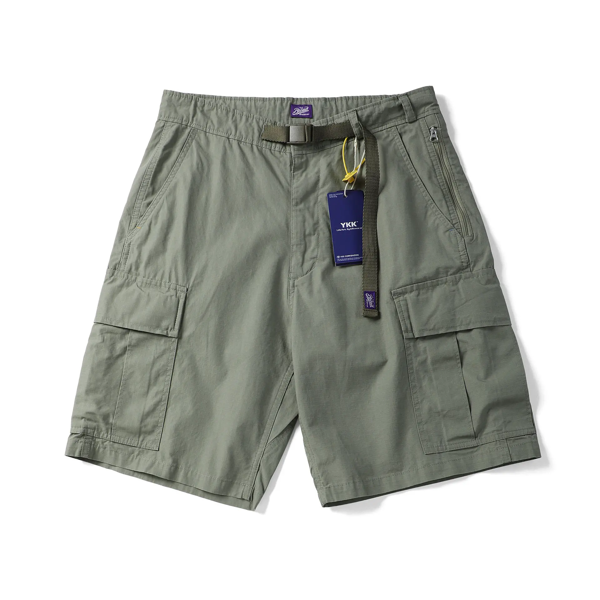 26SS Summer Youth Japanese Purple Label Lightweight 100% Cotton Subtle Plaid Breathable Loose Fit Casual Cargo Shorts for Men