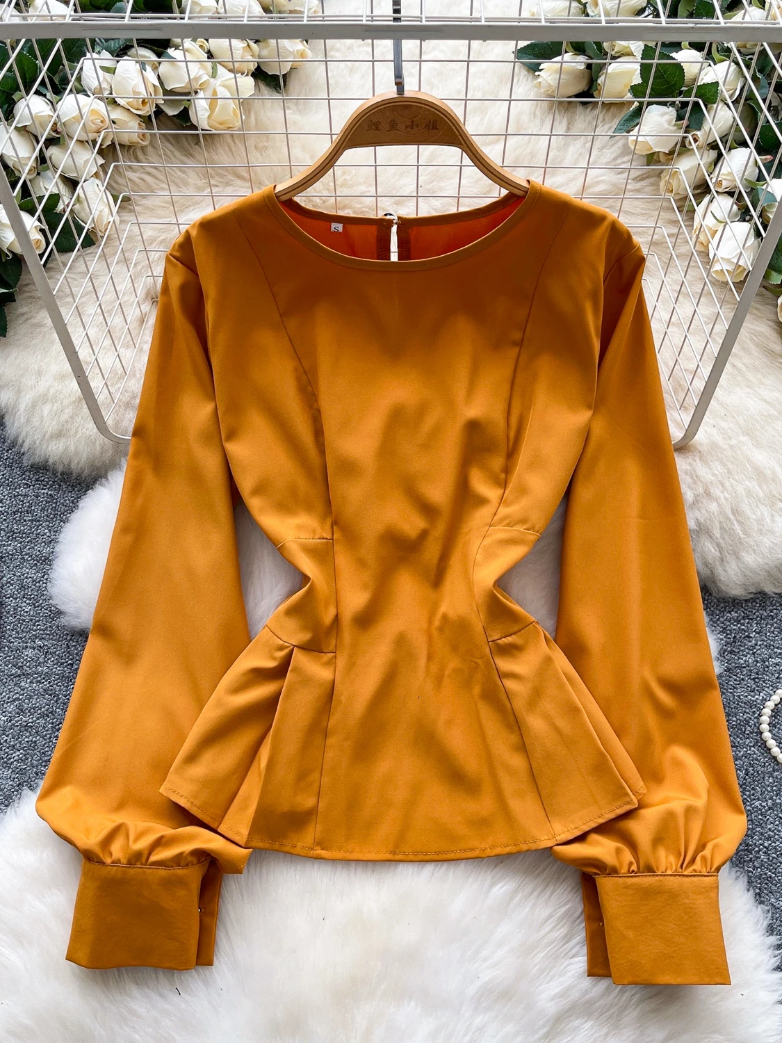 

Ele Long Sve irt Женский повседневный топ с застежкой на талии, удобный дышащий модный топ из полиэфирного волокна