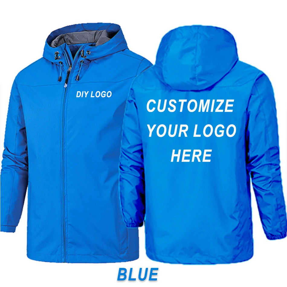 2022 Lente Custom Logo Mannen Jacket Diy Print Merk Rits Jas Winddicht Waterdichte Jas Unisex Outdoor Jassen Sportkleding