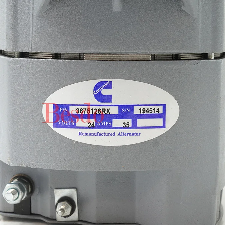 Oryginalne części do silników wysokoprężnych ciężarowych 3675126 Alternator 24V 3675126