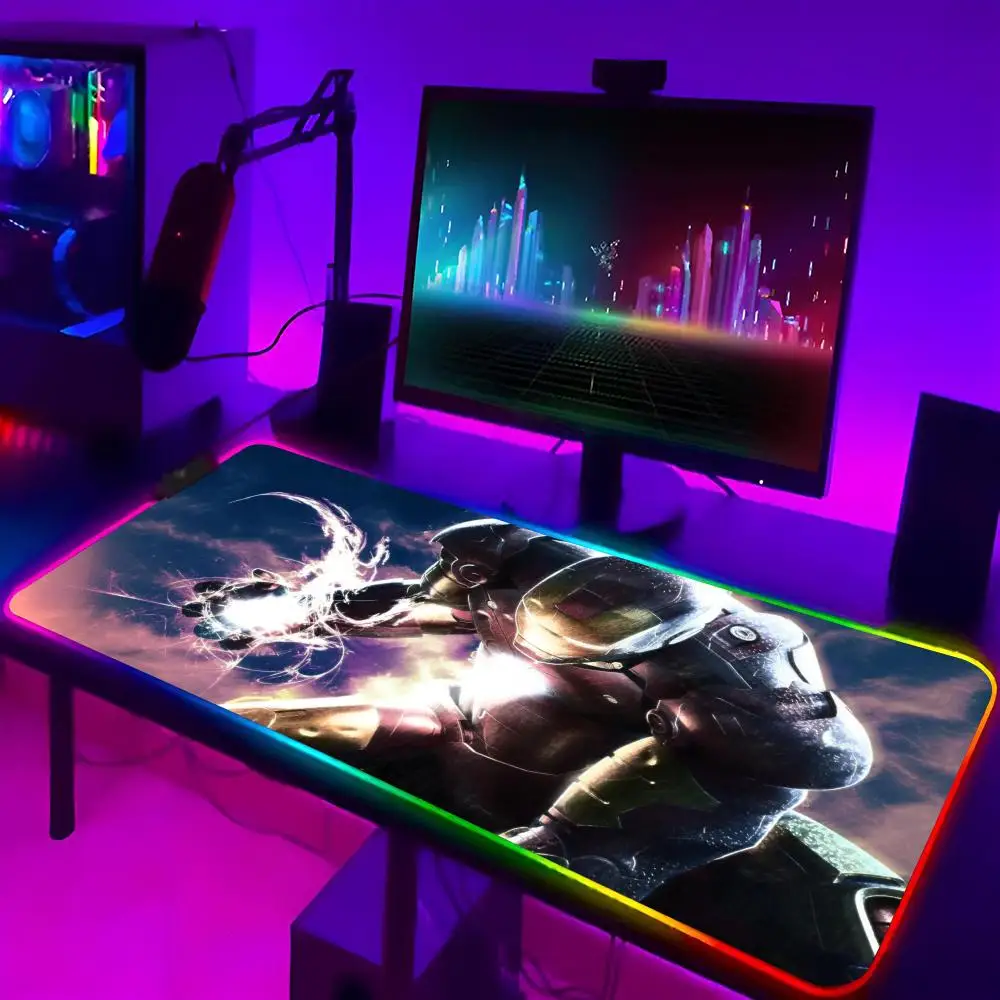 

IronS ManS геймерский коврик для мыши игровой RGB коврик для мыши с подсветкой клавиатура геймерская девушка Xxl коврик для ноутбука настольные коврики настольная панель