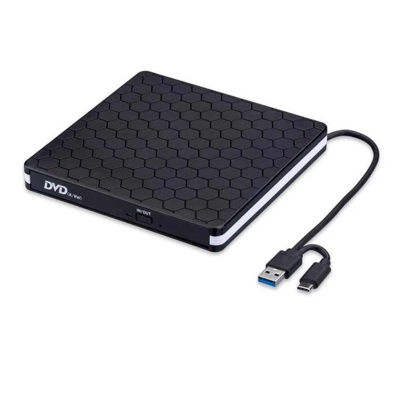 

CD DVD Drive With USB 3.0 And Type-C CD Writer ROM Ultra-Slim Portable External DVD Recorder Player Reader For Laptop