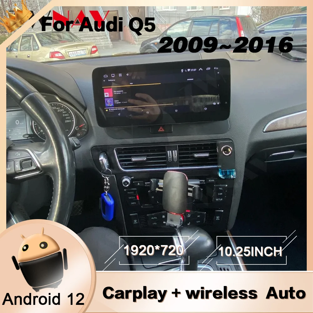 HD Screen For Audi Q5 2009-2016 Android12.0 Automotive Car Radio Stereo With Bluetooth DSP Carplay IPS Head Unit GPS Navigation