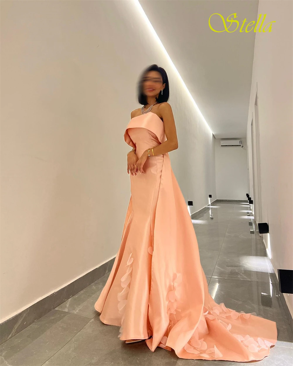 Robe de soirée personnalisée, sans bretelles, sans manches, en Satin de haute qualité, robes de bal à fleurs délicates, robes d'occasion spéciale