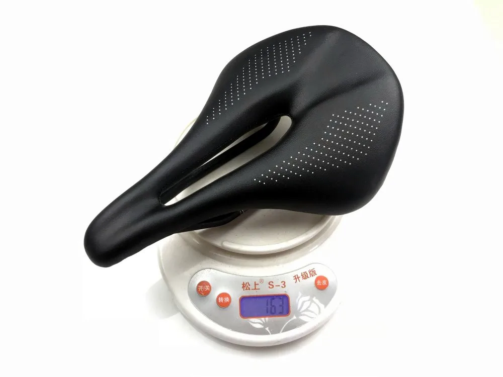 초경량 풀 카본 안장, MTB 및 로드 바이크 안장, 가죽 쿠션, 240-143mm, 155mm