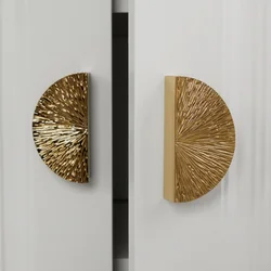Solid Brass Cabinet Knob High-end Handmade Hammer Pattern Flat Cabinet Door Handle Furniture Hardware Light Luxury Drawer Pull