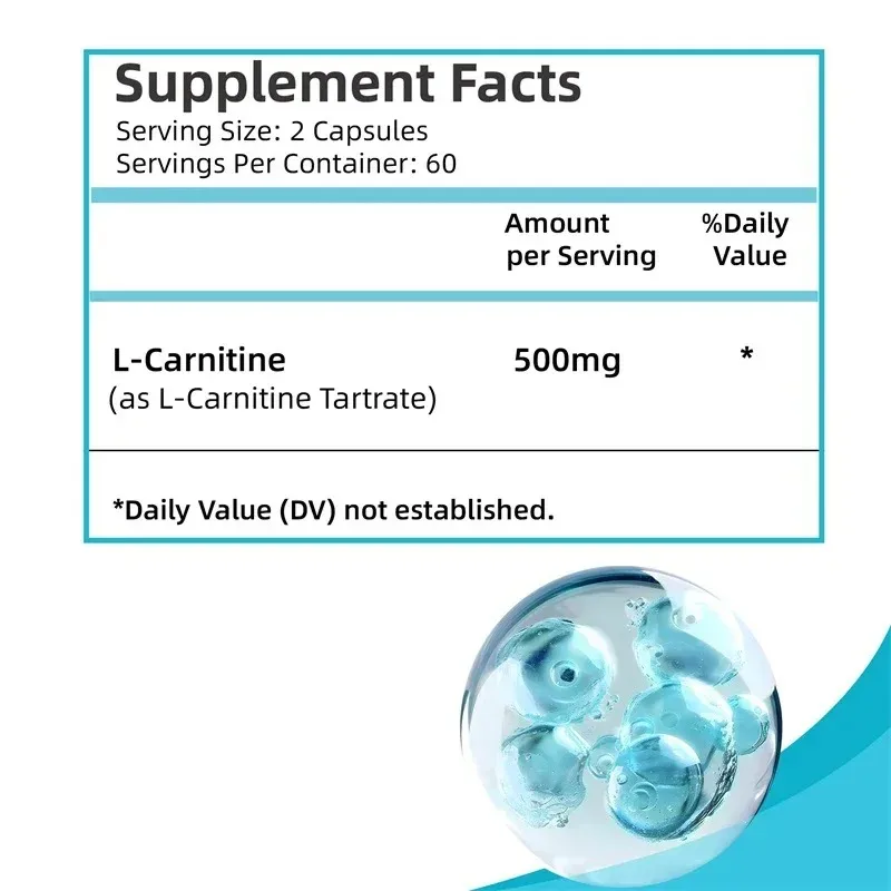 L-Carnitine - إدارة الوزن، التمثيل الغذائي، يحسن الذاكرة والتركيز، الوظيفة المعرفية، صحة القلب والأوعية الدموية #2