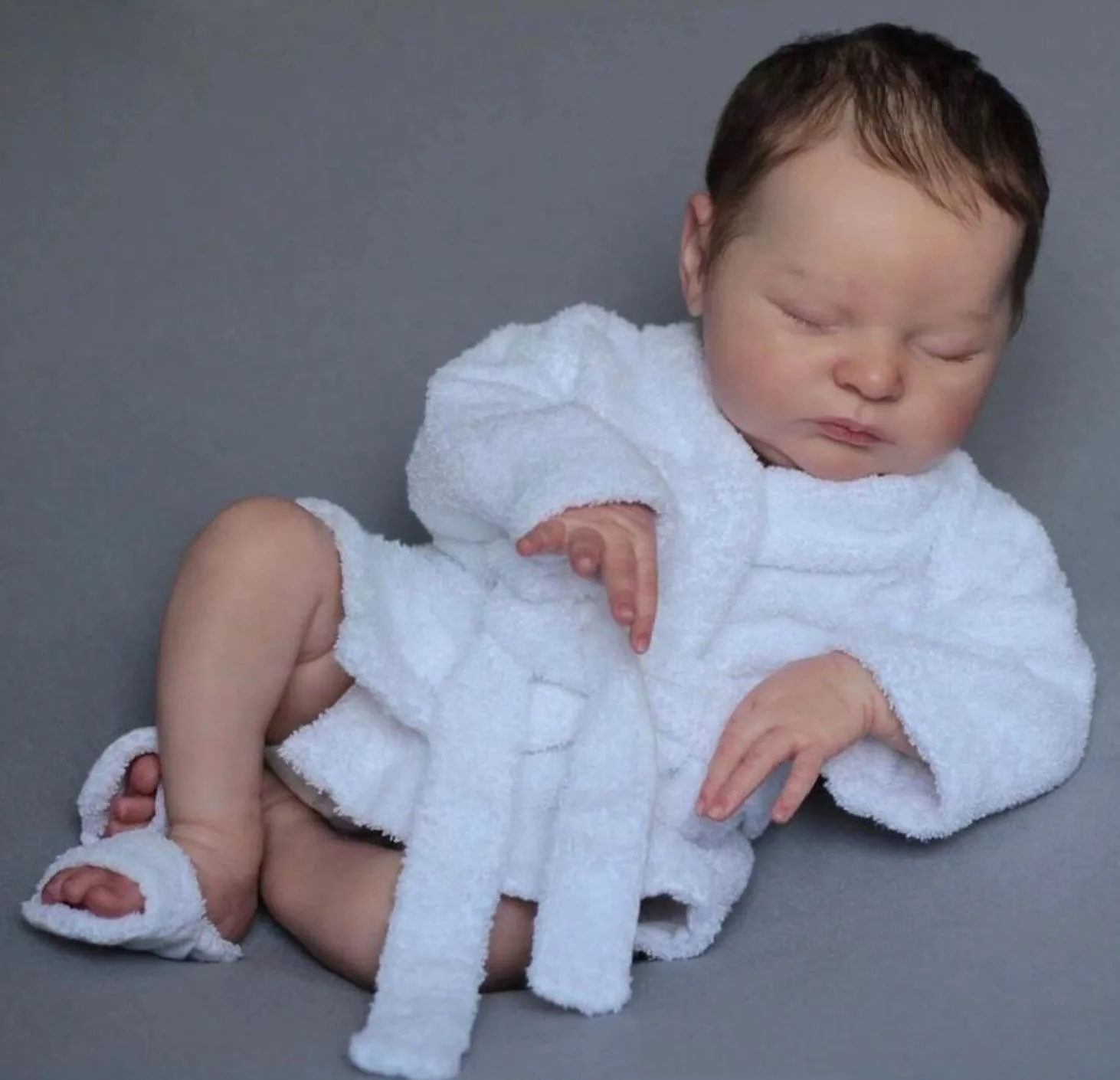 50 CM Soft Silicone Asleep Reborn Baby Art Bebe Doll Toy For Girl Lifelike 3D Skin With Visible Veins Kid Gift