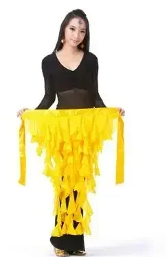 Costume de brevdu Ventre avec Pompon, Ceinture Ronde, JOChiffon, Hanche, Tribal, Taille Unique, Bonbon Solide, 1 Pièce/Lot