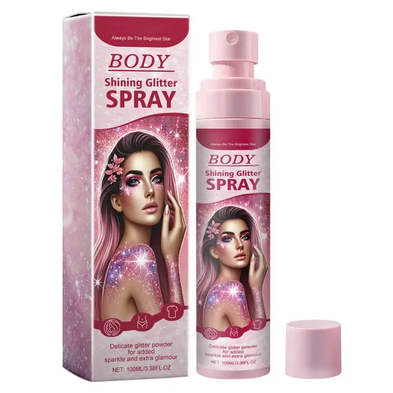 Shimmery Spray Shiny Glitter Spray Hair Shimmery Glitter Spray Hair And Body Washable Temporary Hair Body Glitter Color Spray