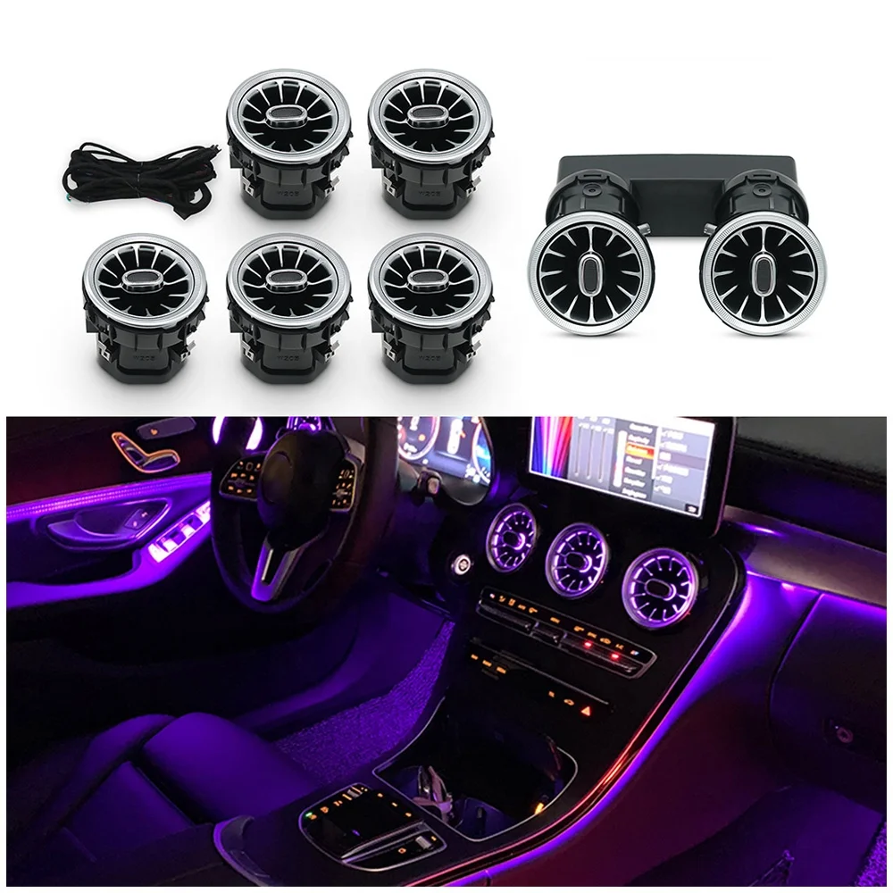 

STLFHigh quality3/64 Color LED Ambient Light Air Outlet Front and Rear Air Vent for Mercedess-Benzs C-class W205 GLC X253