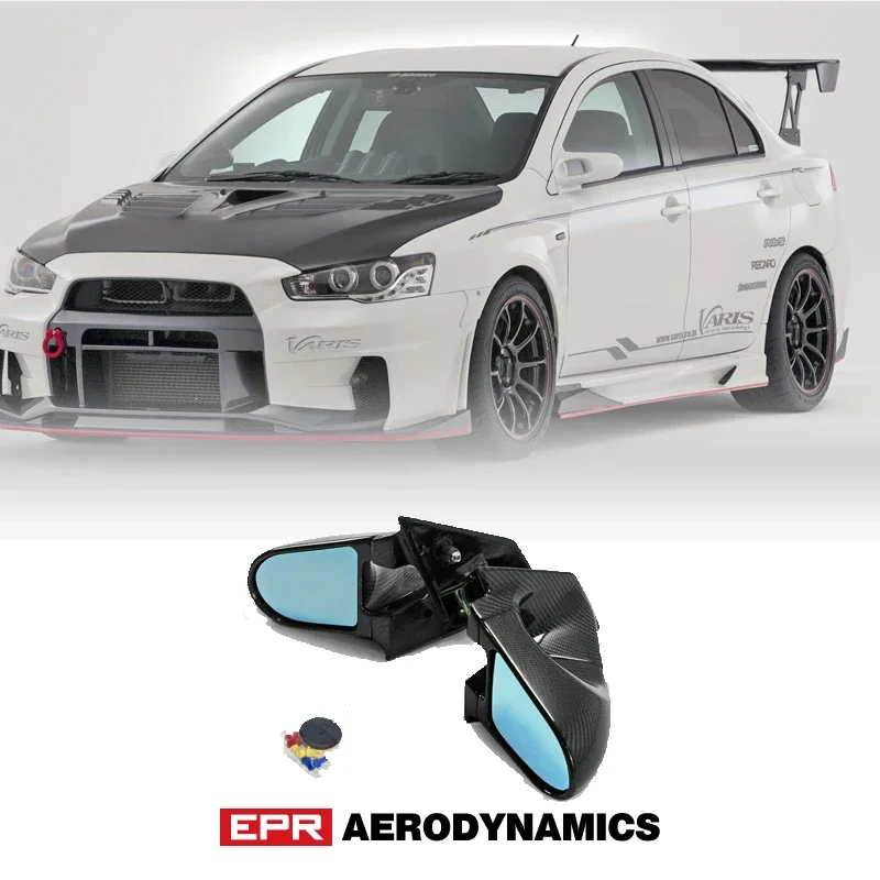 For MITSUBISHI EVO 10 CZ4A Ganador Style Carbon Fiber Aero View Mirror Repalcement Accessories(Right & Left Hand Drive Vehicle)