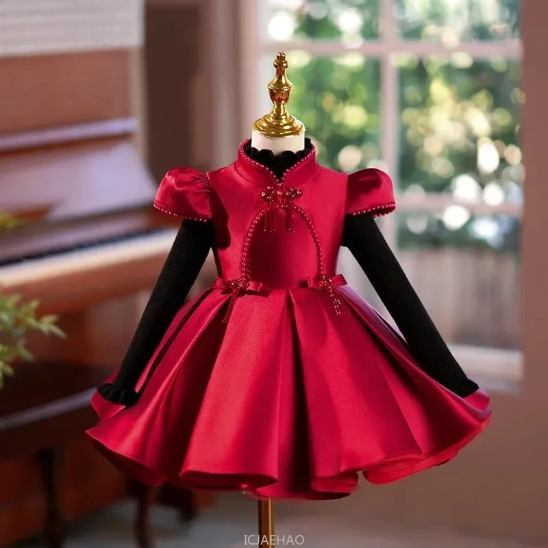 

2024 свадебное платье для маленьких девочек, наряды для вечеринки в честь первого дня рождения, праздничное платье хозяйки, платье принцессы для девочек, подходящее для детей