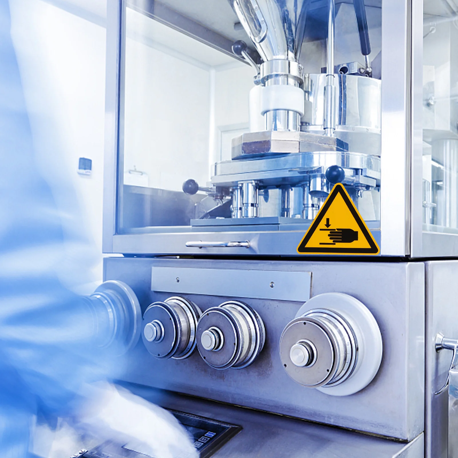 

6Pcs Hand Pinch Warning Stickers Safety Adhesive Labels Caution Sign for Machine Workplace Security Safety Warning Sign Label