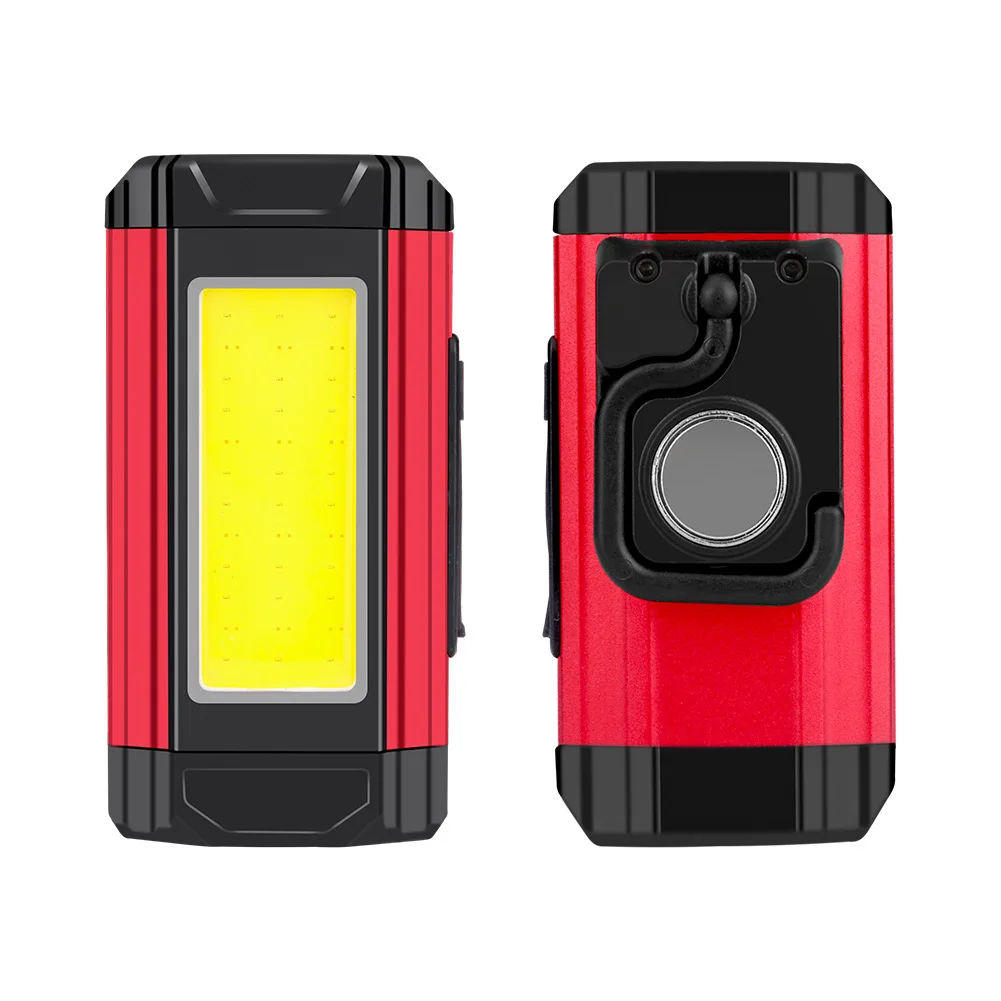 COB Work Light LED Flashlight with Magnetic USB Charging Input and Output Double Light Source Lamp Built In 18650 Battery