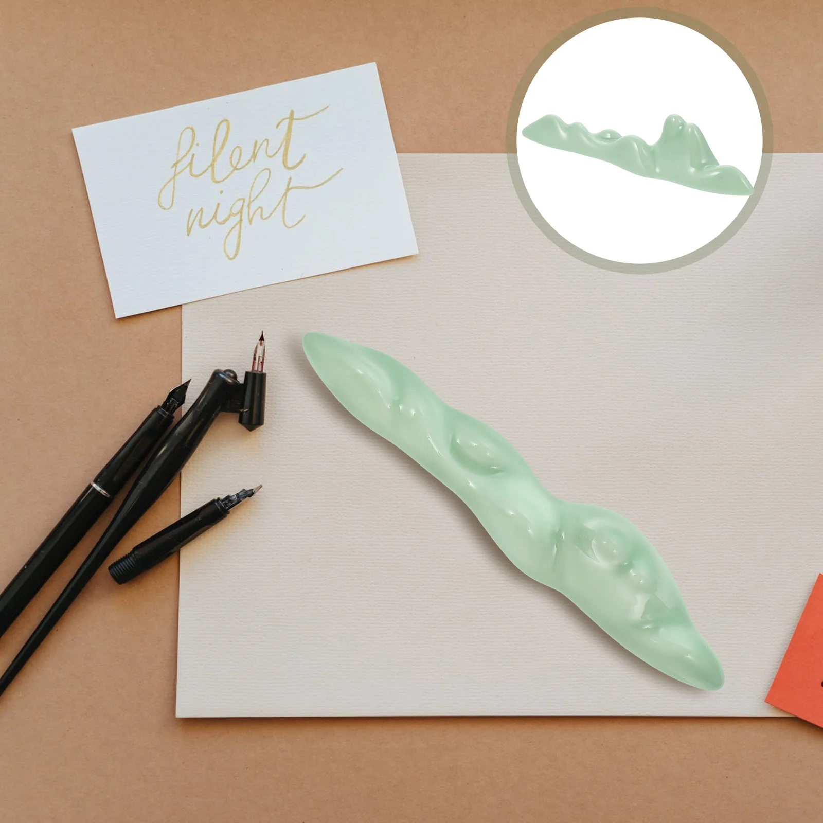 

Calligraphy Brush Rest Ceramic Pen Holder Multi-Functional Desktop Ornament for Paint Brushes Sumi Writing Pens