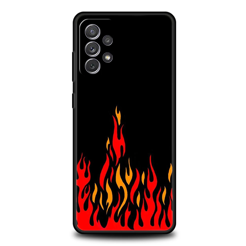 Face Flame Man Phone Case for Samsung Galaxy A55 A35 A15 A14 A25 A54 A51 A71 A72 A73 A32 A52 A52S A41 5G Silicone Shell Capa Bag