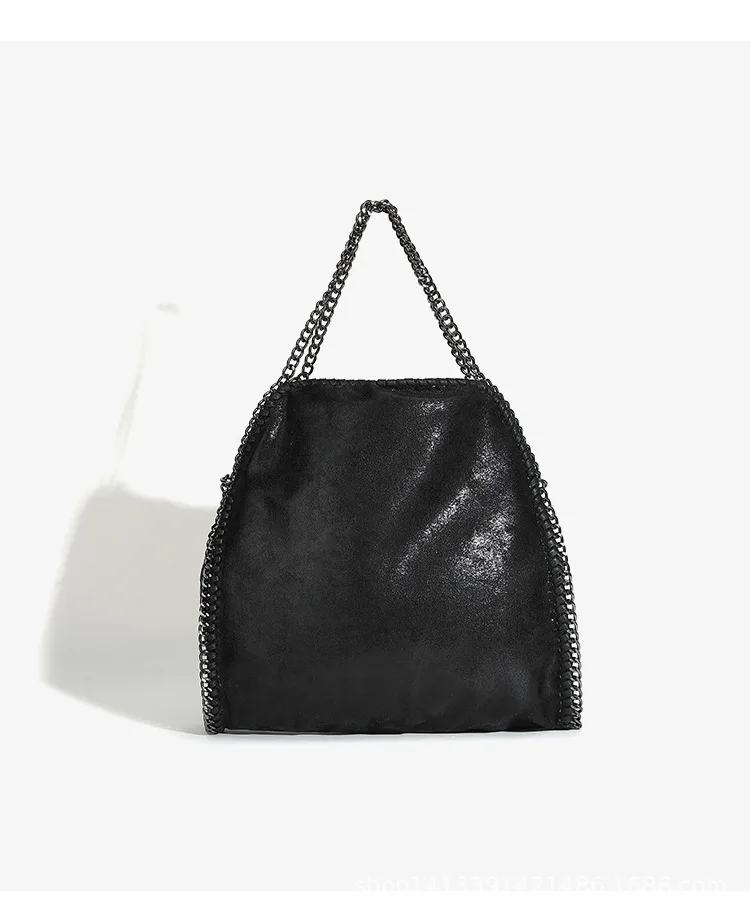 Mode frauen Kette Schulter Tasche Vintage Große Kapazität Umhängetasche Weibliche Faltbare Einfarbig Handtaschen Einkaufstaschen – Detail 31