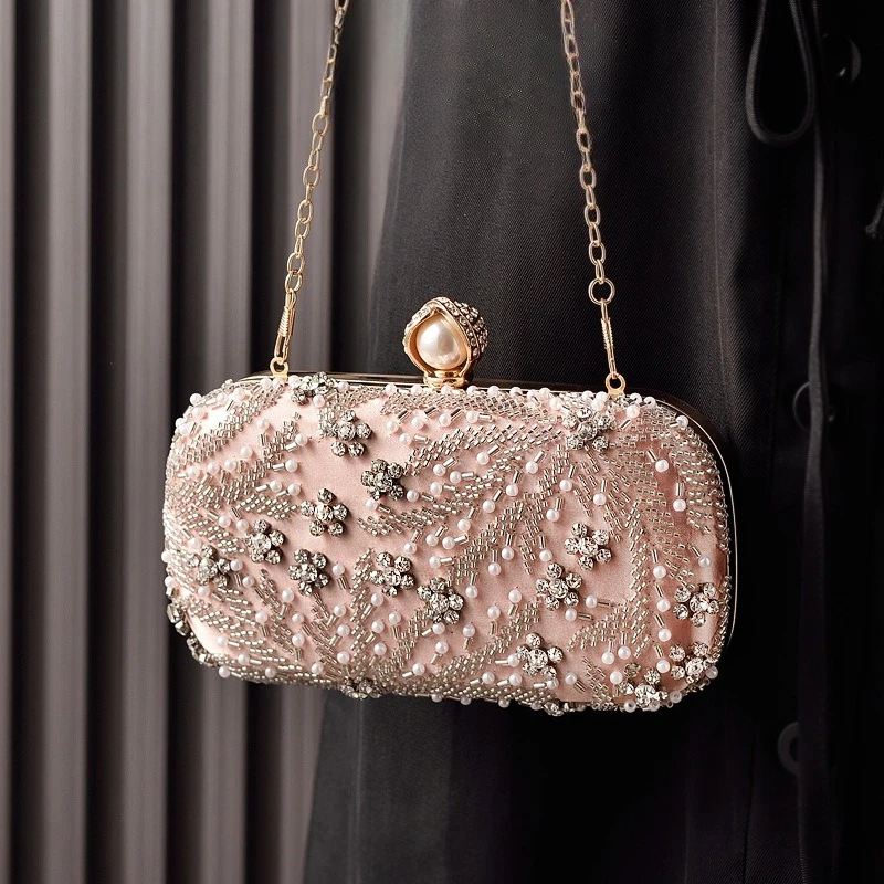 

Satin Diamonds Party Hight Quality Women Day Clutch Diamonds Gift Wedding Evening Bags New Arrival Shoulder Chain Purse