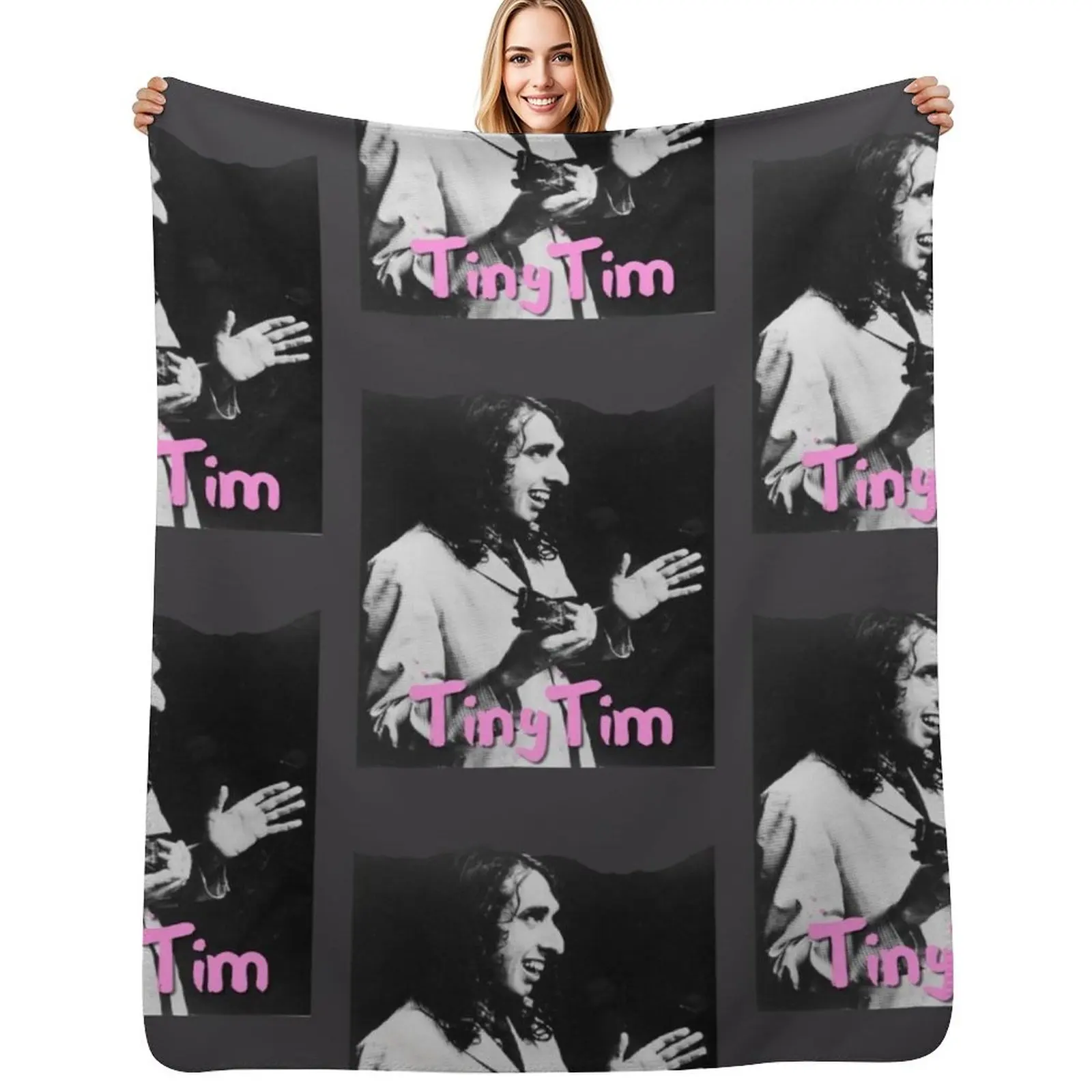 Tiny Tim Laughing - Herbert Khaury - Ukulele Throw Blanket Large Soft Plaid Beautifuls christmas decoration Sofas Blankets