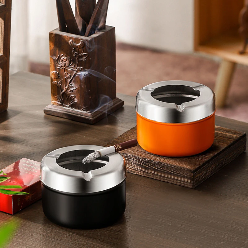 

Stainless Steel Ashtray for Cigarette Home Office Hotel Tray Desktop Ornament Gift for Smoker