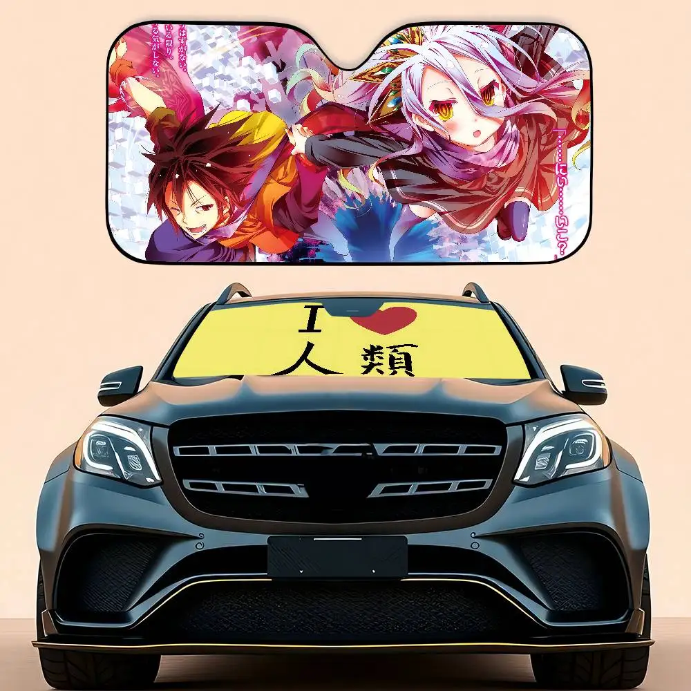 لا لعبة لا حياة أنيمي سيارة ظلة سيارة ظلة يغطي غطاء الزجاج الأمامي العالمي للطي قناع #6