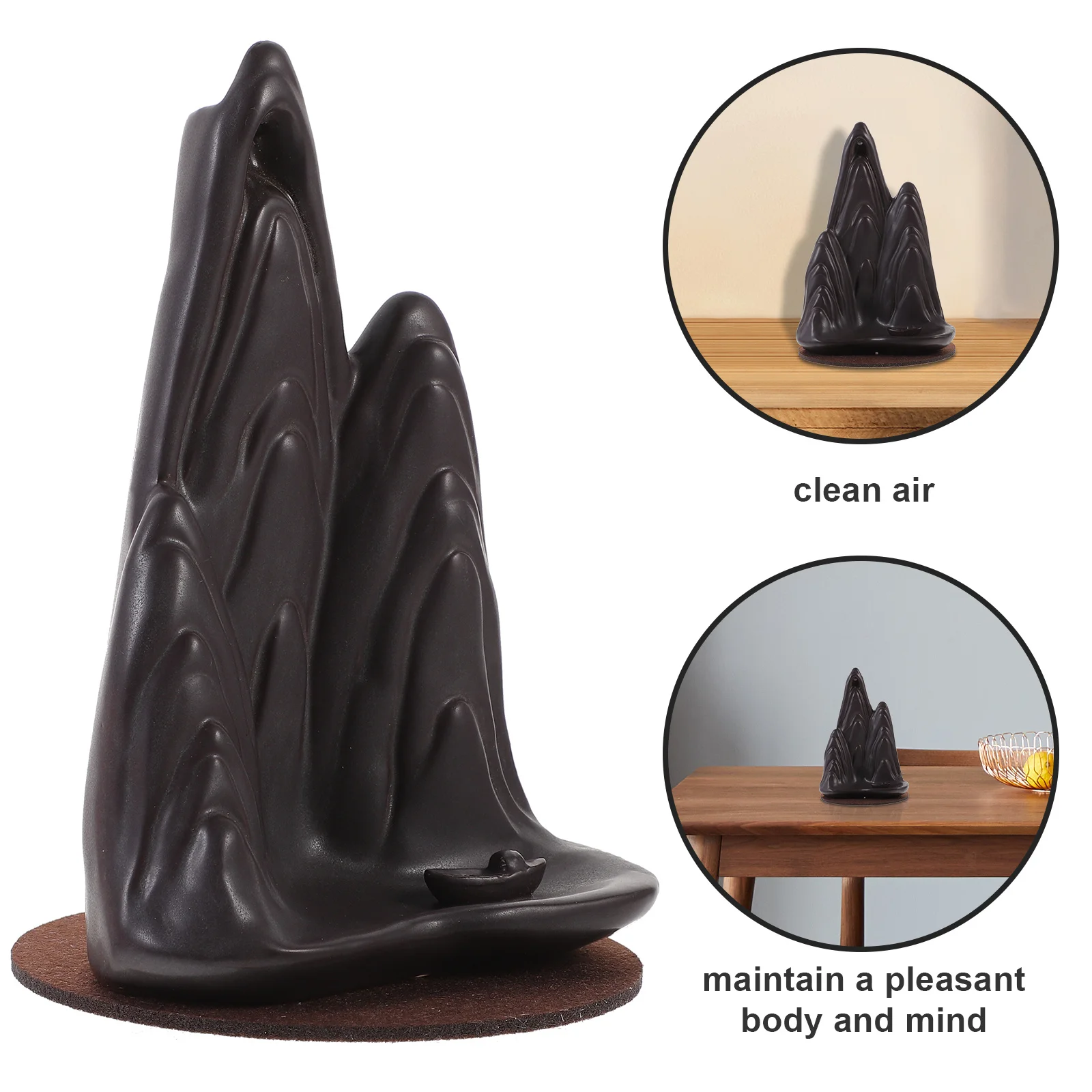 

Ceramic Incense Holder Mountain Waterfall Smog Design Backflow Incense Censer Home Aromatherapy Decoration