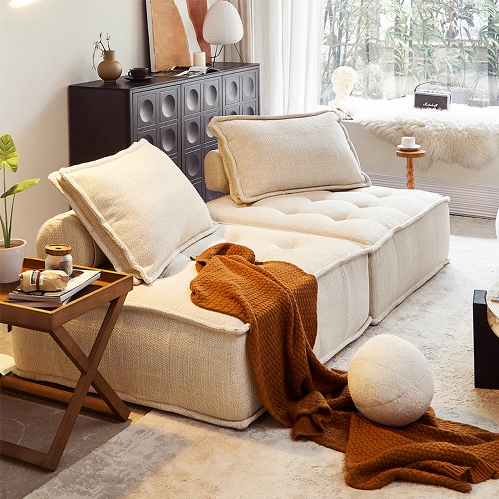 Modern Sectional Upholstered Living Room Furniture Memory Foam One Seat Box Vacuum Packed 45D High Density Sponge Sofa