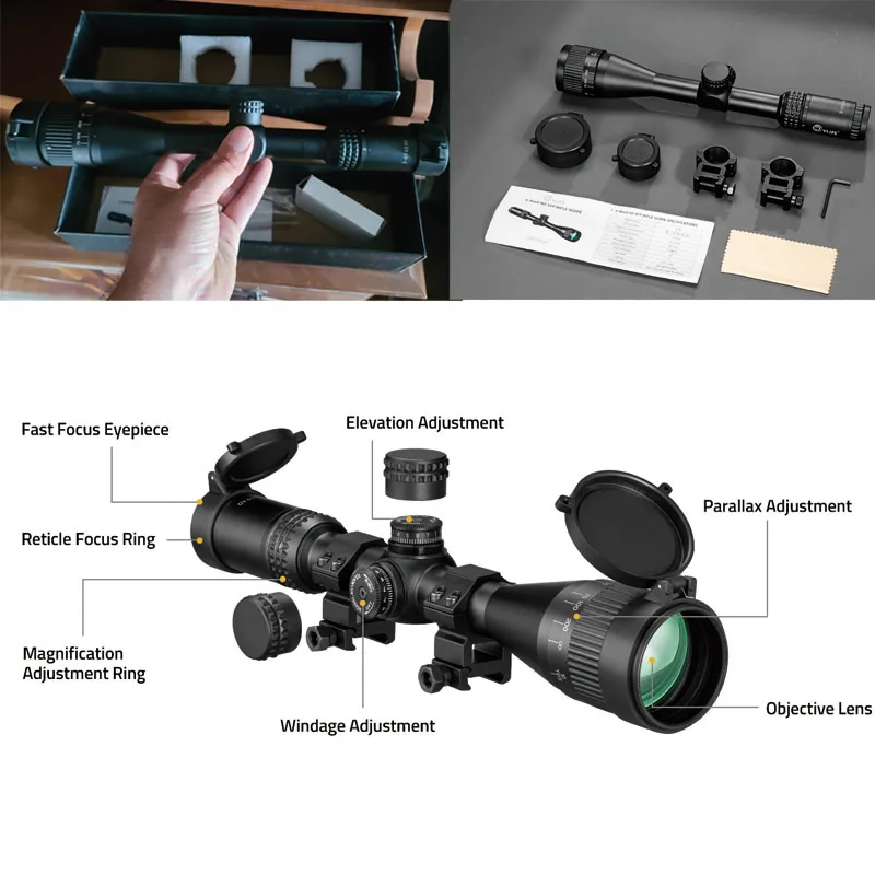 3-9x40 AO JackalHowl F02 AO نطاق البندقية SFP نطاق بندقية الصيد مع تعديل الموازي وحلقات نطاق 20 مم الطائرة البؤرية الثانية #1