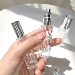 Perfume Bottle 1pc 10ml Glass Spray Bottle Aluminum Line Mist Sprayer Head Perfume Dispenser Bottle Press Empty Bottle Travel