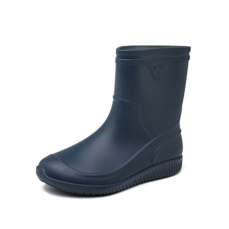 

Non Slip Round Toe Male Shoes Half High Plastic On Offer Wellies Fishing Waterproof Resistant Non-slip Low-heel Men's Rain Boots