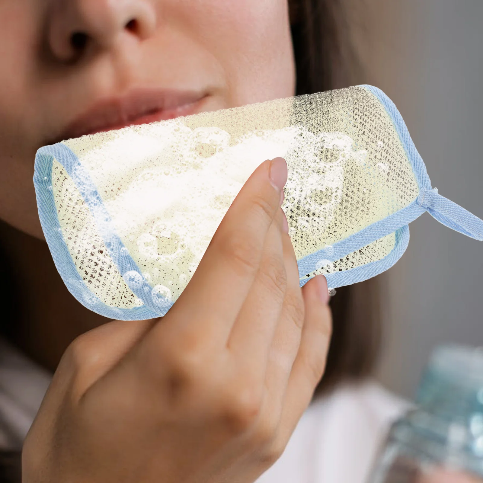 

4Pcs Foaming Washcloth Soap Bag Dual-Layer Nylon Soft Exfoliating Body Face Scrub Bath Shower Towel Reusable Portable Skin Care