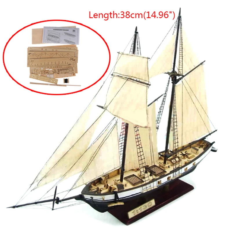 New 1:130 Sailing DIY Ship Assembly Model Classical Wooden Boat Decoration Wood