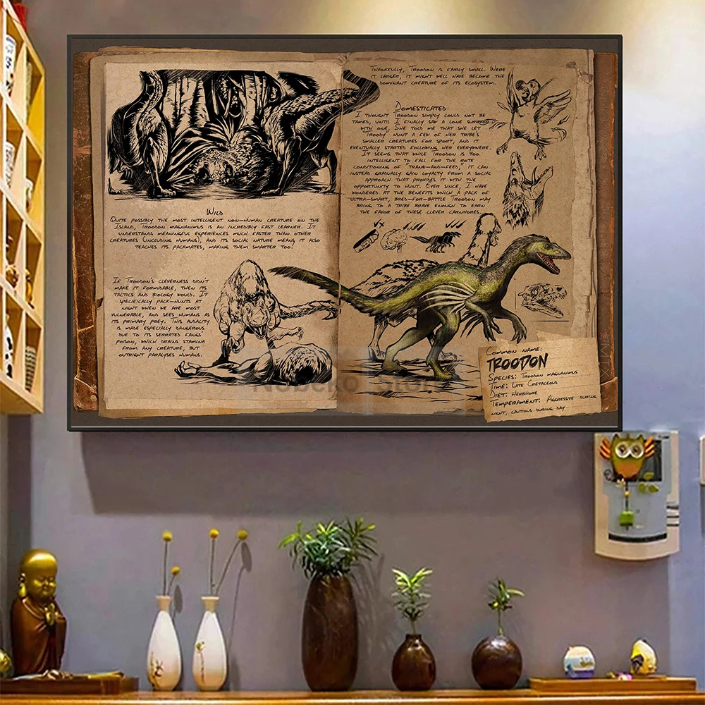 لعبة تابوت البقاء على قيد الحياة مخلوقات متطورة المشارك الكائنات البدائية الرجعية يطبع حائط لوح رسم الفن صور ديكور غرفة المنزل 2 #4